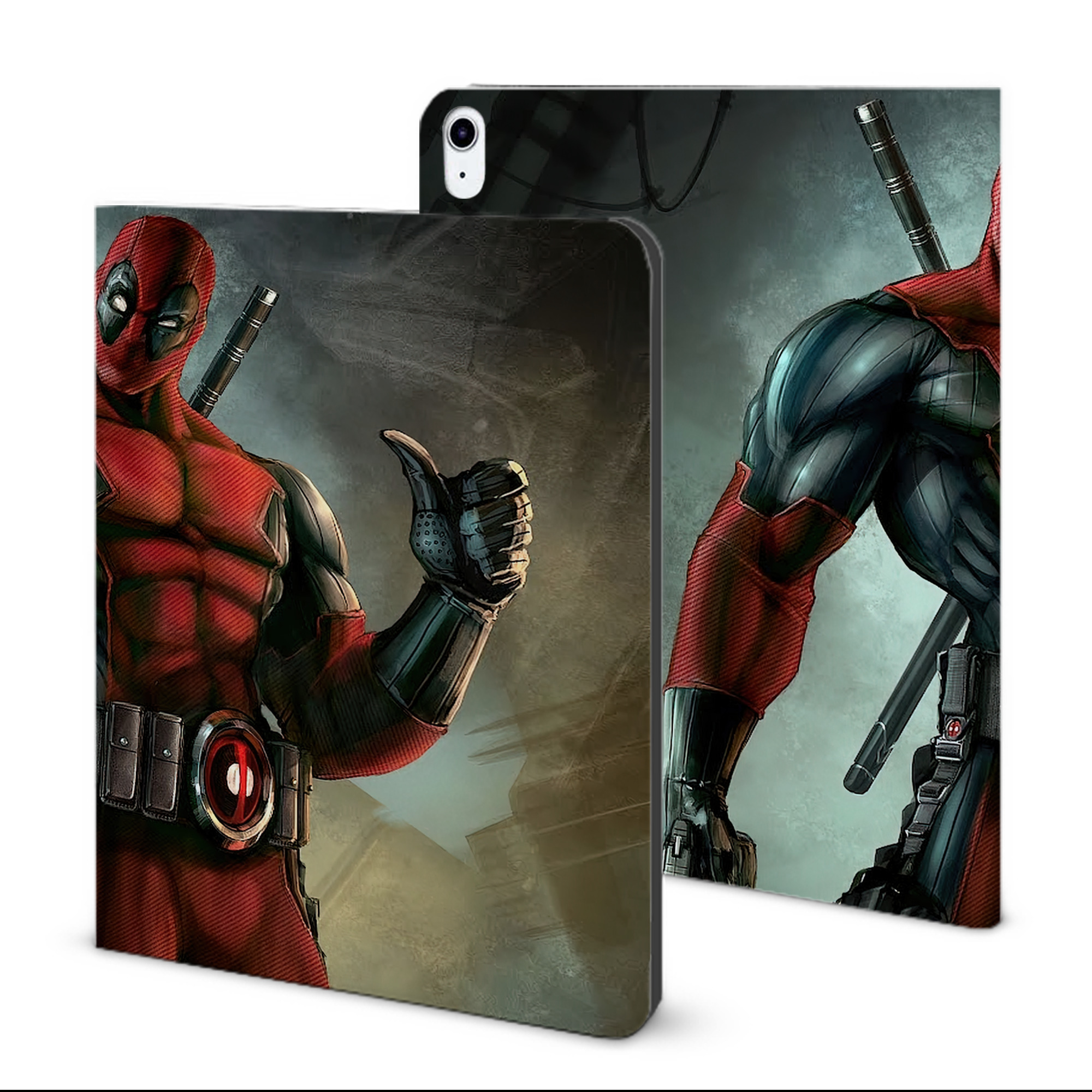 （画像用） Deadpool デッドプール IPad ケース ブック型 PUレザー TPU 耐衝撃 軽量 薄型 ペン収納なし 全面保護 IPad 各モデル対応